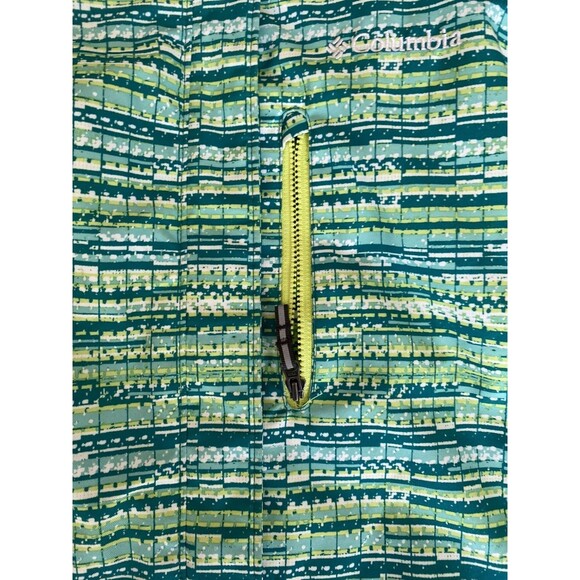Columbia Jacket Girls L Green Waterproof Magic Mile Tippet Digi Print Outdoor - Picture 10 of 12